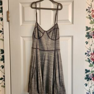 Intimately By Free People- Heathered Gray A-Line Spaghetti Strap Dress